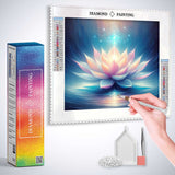 Lotus flower with light — Diamond Painting Kit, product view 3