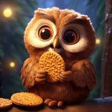 Owl Magic at Dusk — Diamond Painting Kit design
