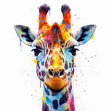 Giraffe in an Explosion of Color — Diamond Painting Kit design