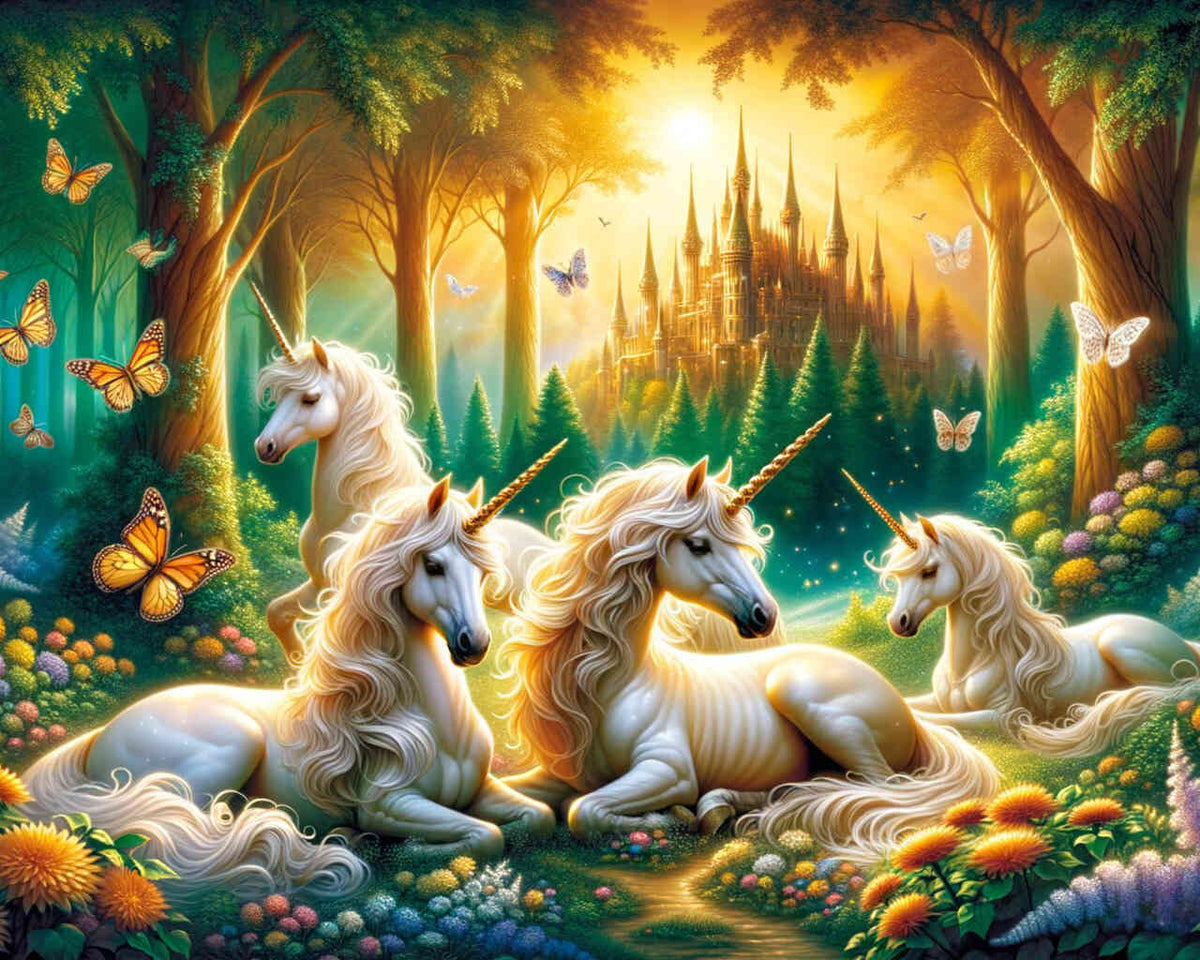 Unicorn Family — Diamond Painting Kit design