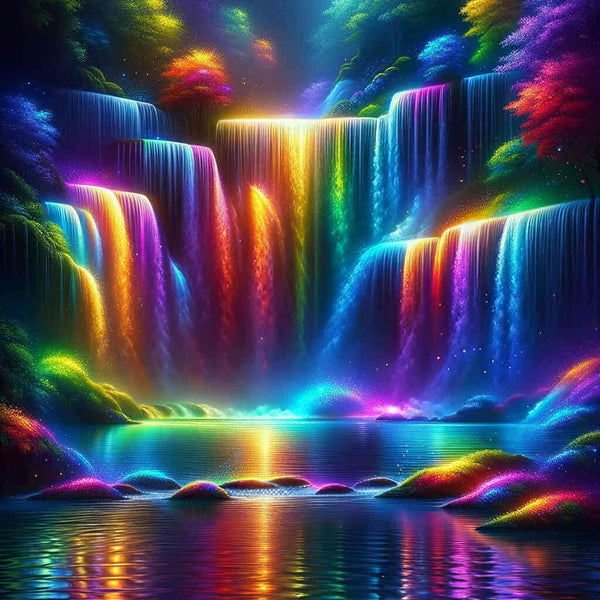 Rainbow Waterfall — Diamond Painting Kit design