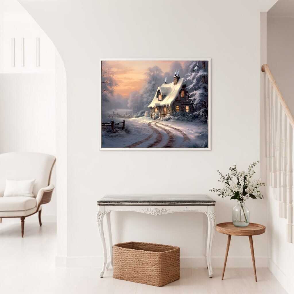 The Winter Cottage Secret — Diamond Painting Kit, product view 2