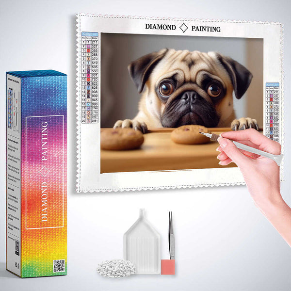 A Hungry Pug's Temptation — Diamond Painting Kit, product view 3