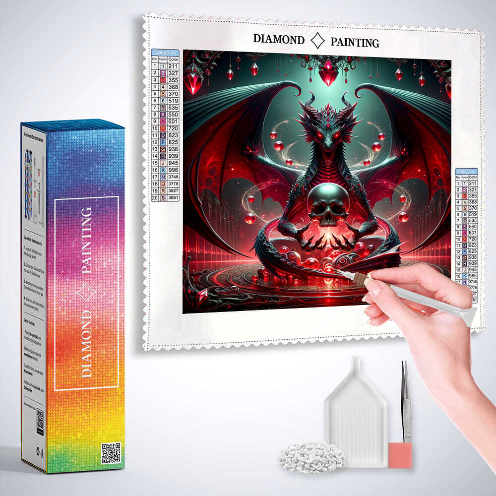 Skull Dragon — Diamond Painting Kit, product view 3