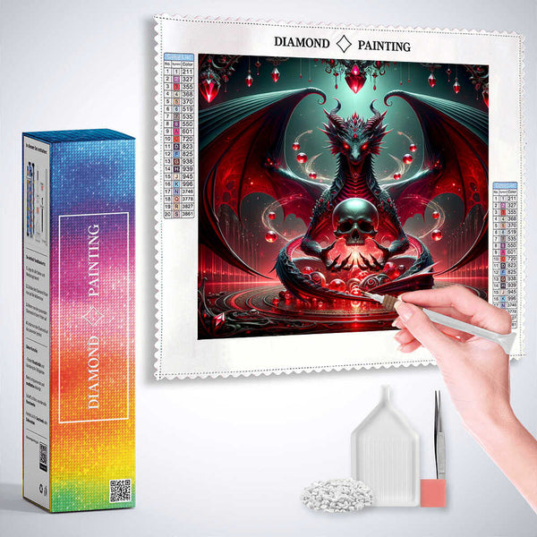 Skull Dragon — Diamond Painting Kit, product view 3
