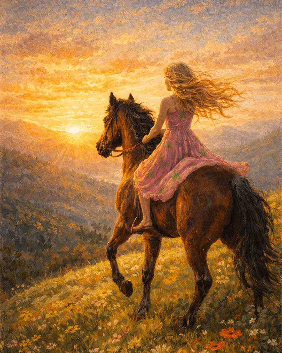 Riding into the Sunset — Diamond Painting Kit design