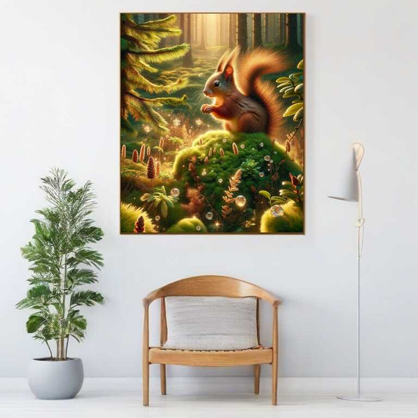 Squirrel on moss — Diamond Painting Kit, product view 2