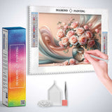 Pink Roses in a Vase — Diamond Painting Kit, product view 3