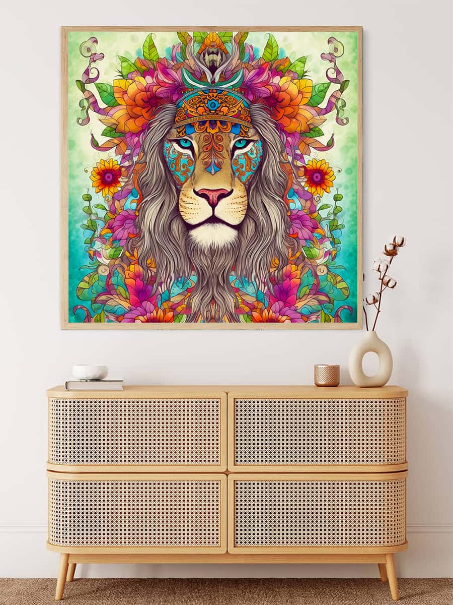 Hippie Lion — Diamond Painting Kit, product view 3
