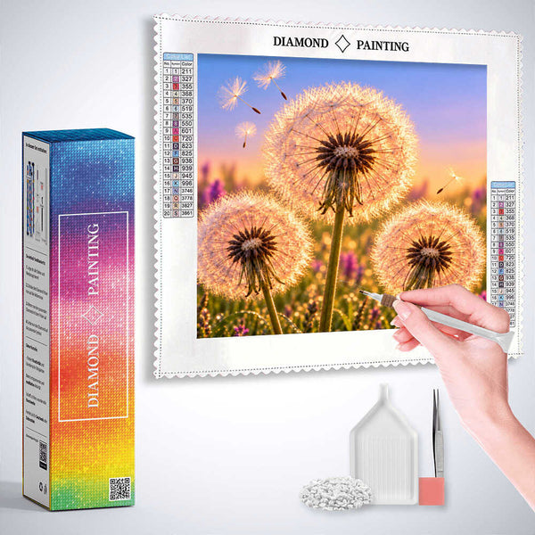 Dandelions on the lakeshore — Diamond Painting Kit, product view 3