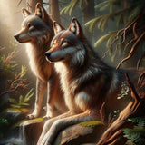 Wolves on rocks — Diamond Painting Kit design