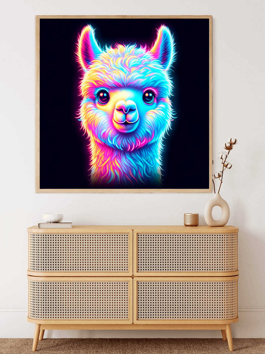 The Glowing Llama — Diamond Painting Kit, product view 2