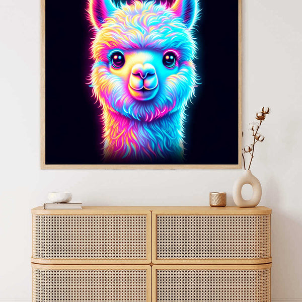 The Glowing Llama — Diamond Painting Kit, product view 2