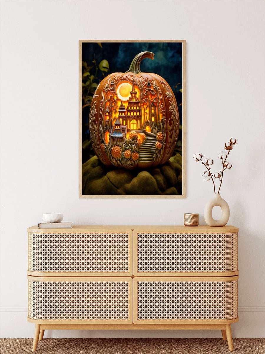 Halloween, lighted pumpkin — Diamond Painting Kit, product view 3