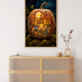 Halloween, lighted pumpkin — Diamond Painting Kit, product view 3