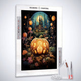 Luminous pumpkin, windowsill — Diamond Painting Kit, product view 2
