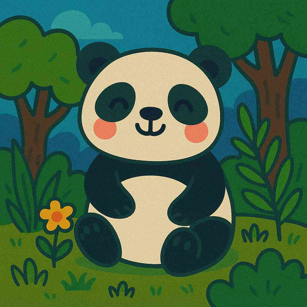 Cozy Panda in the Bamboo Forest — Diamond Painting Kit design