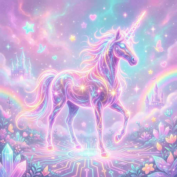 The Unicorn's Magical Awakening — Diamond Painting Kit design