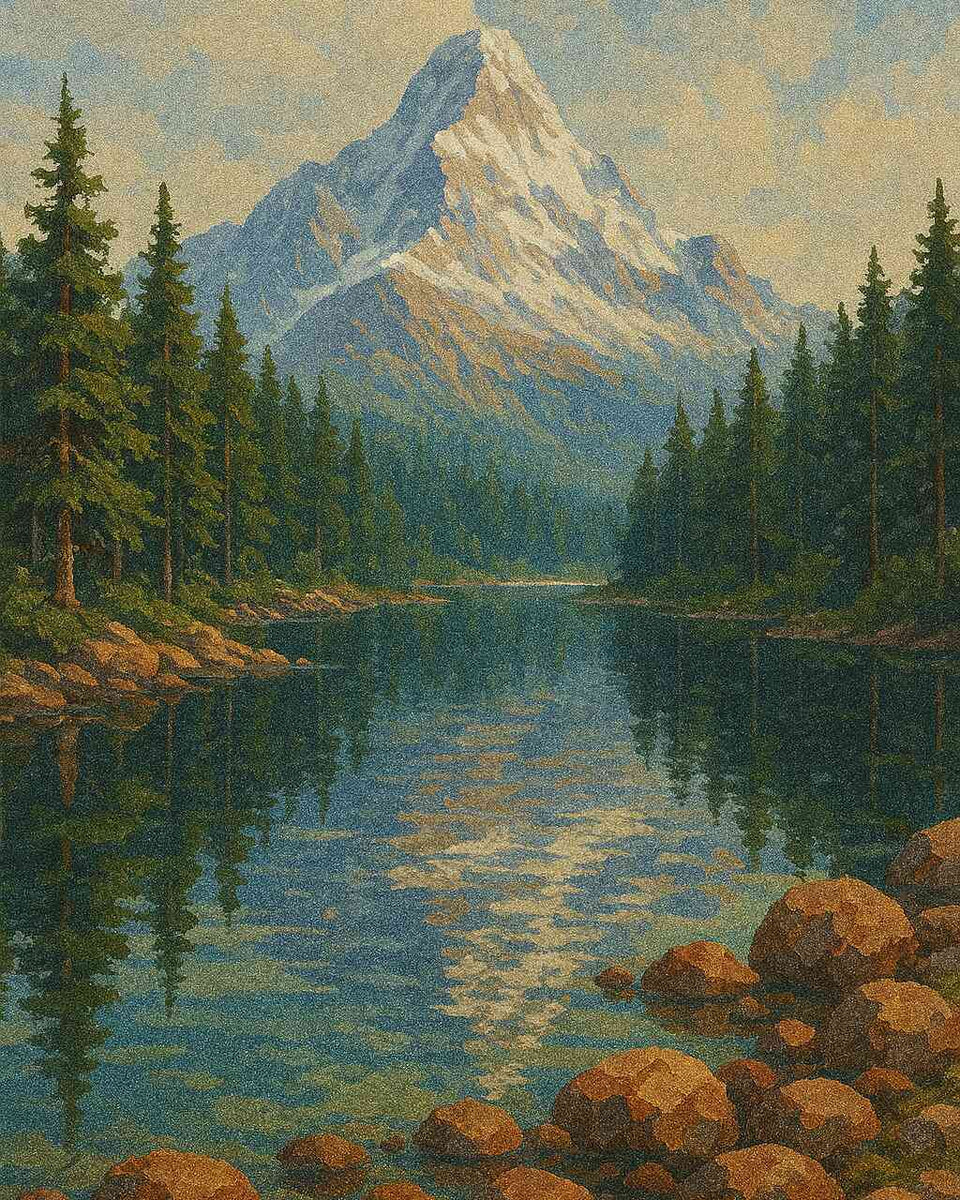 The Mirror of Stillness — Diamond Painting Kit design