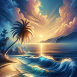 Gentle waves in the evening — Diamond Painting Kit design