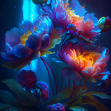 Neon flower arrangement — AB Diamond Painting Kit design