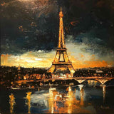 Golden Eiffel Tower at Dusk — Diamond Painting Kit design