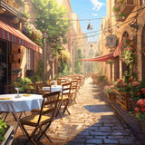 A Sunlit Mediterranean Restaurant — Diamond Painting Kit design
