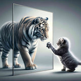 Kitten with a Tiger Reflection — Diamond Painting Kit design