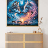 Horses and wolves couples — Diamond Painting Kit, product view 2