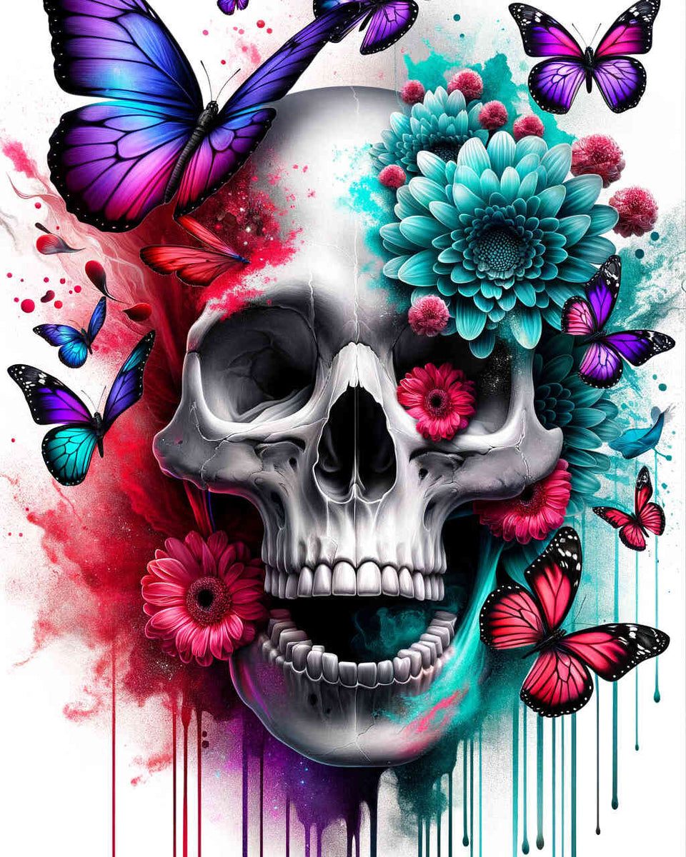 Butterflies with skull — Diamond Painting Kit design