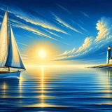 Idyllic trip on a sailing boat — Diamond Painting Kit design