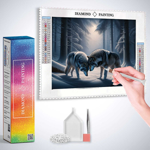Wolves Following a Scent — Diamond Painting Kit, product view 3
