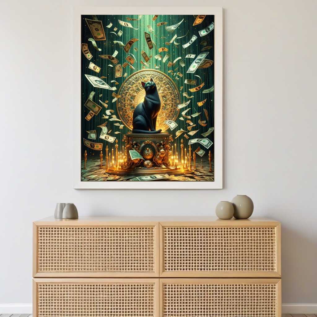 Money Rain Cat — Diamond Painting Kit, product view 2