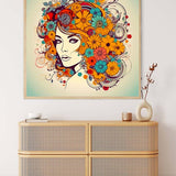 Woman with flower hairstyle — Diamond Painting Kit, product view 3
