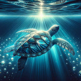 Turtle in the Ocean — Diamond Painting Kit design