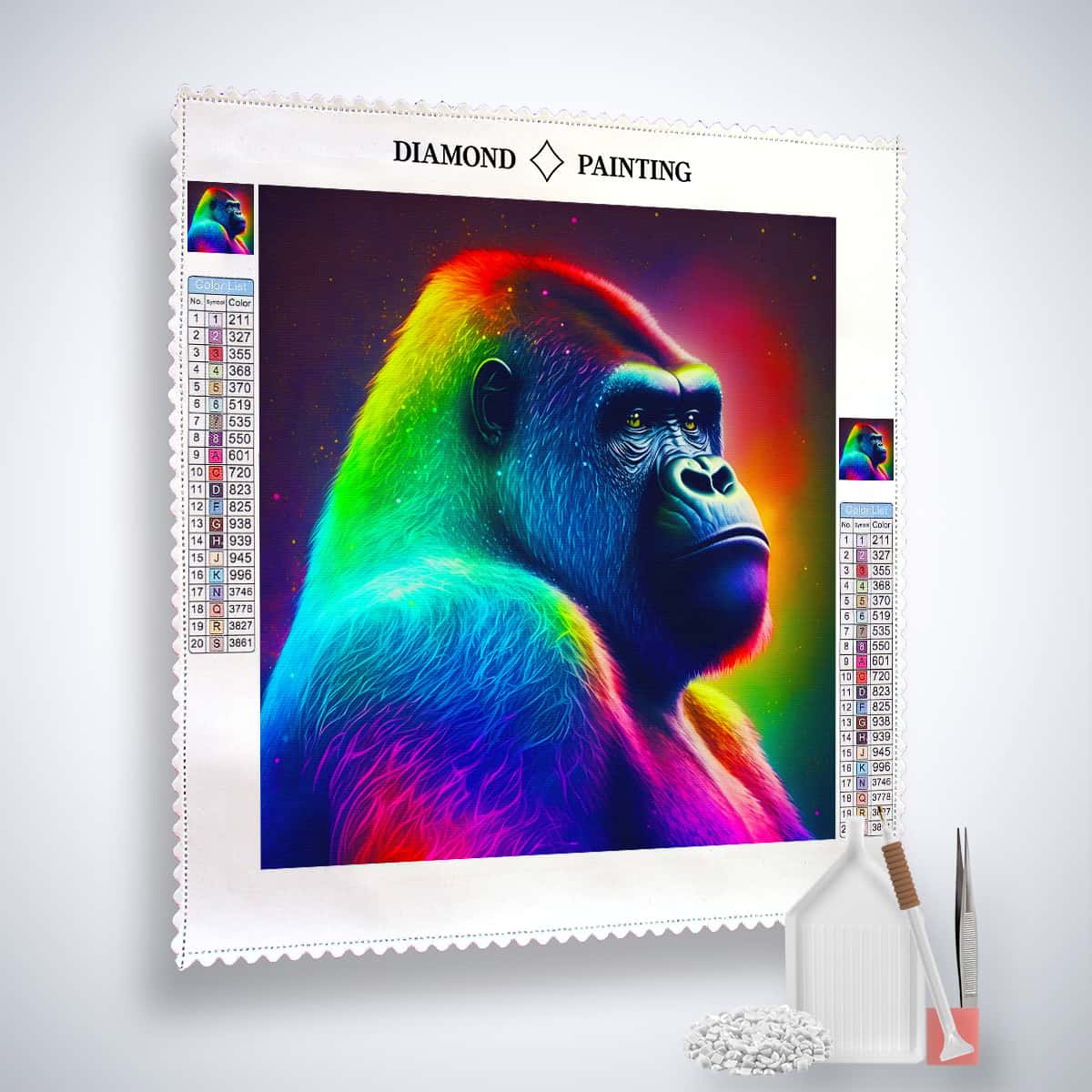 Neon Gorilla — AB Diamond Painting Kit, product view 2