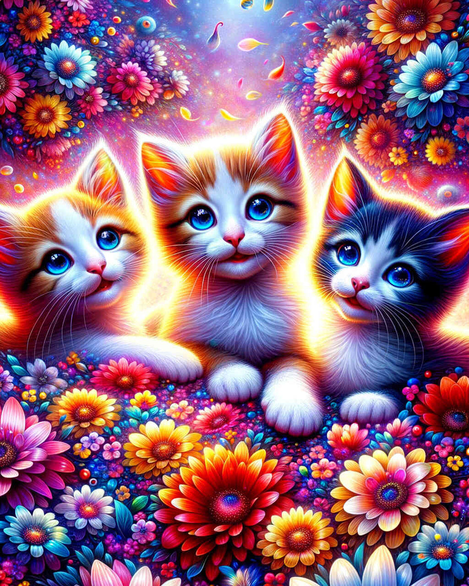 Cat Trio — Diamond Painting Kit design