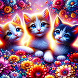 Cat Trio — Diamond Painting Kit design