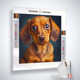 Dachshund with floppy ears — Diamond Painting Kit, product view 2