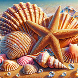 Starfish and Seashell — Diamond Painting Kit design