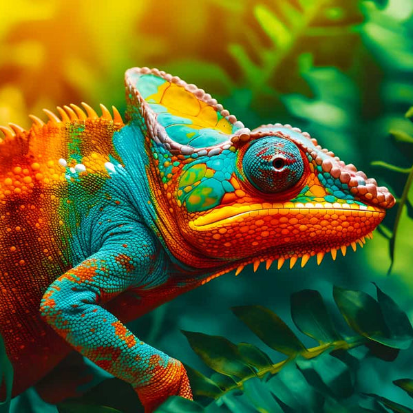 Chameleon in the rainforest — AB Diamond Painting Kit design