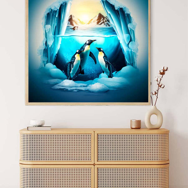 Penguins under water — Diamond Painting Kit, product view 3