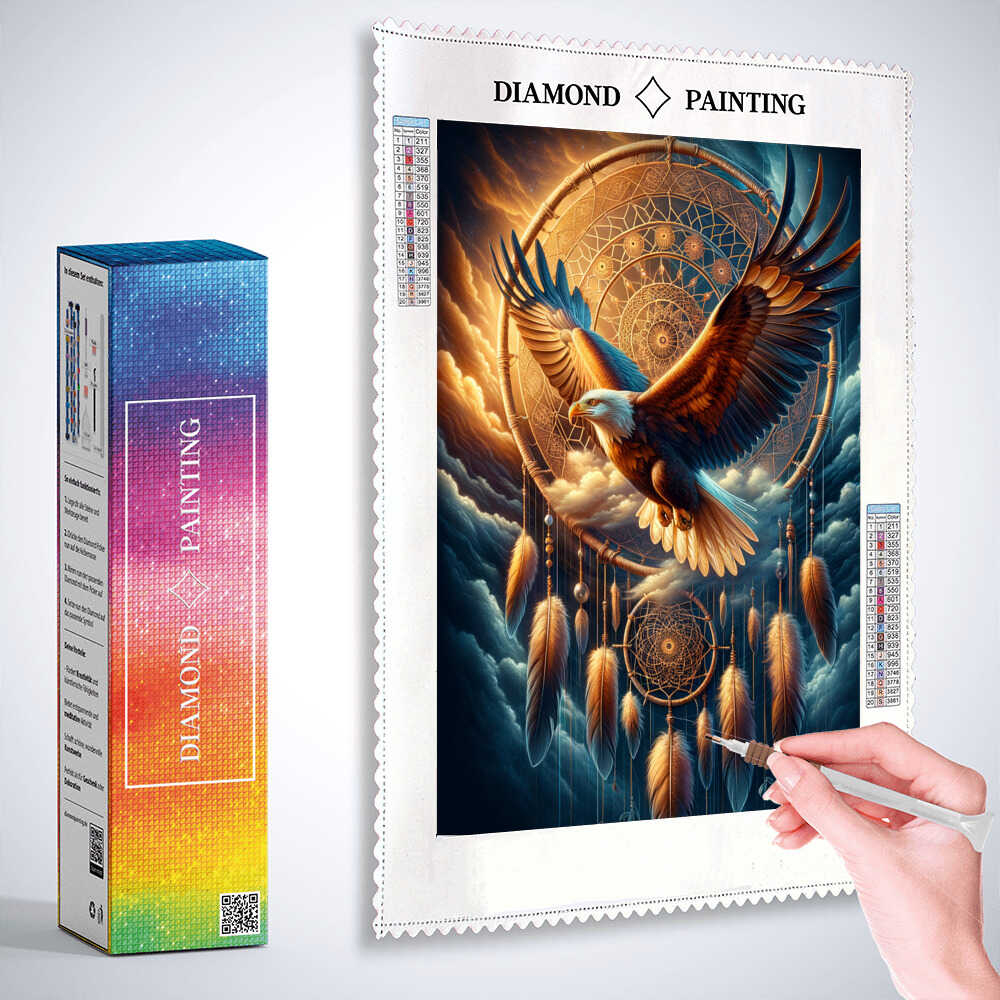 Eagle Dreamcatcher — Diamond Painting Kit, product view 2