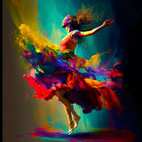 Colorful dance with woman — AB Diamond Painting Kit design