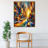 Crooked abstract city — Diamond Painting Kit, product view 2