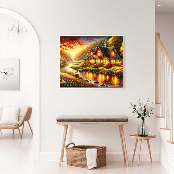 House in the Meadows — Diamond Painting Kit, product view 2