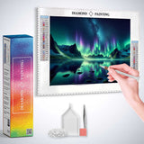 Green Aurora over the Lake — Diamond Painting Kit, product view 3