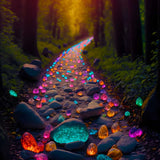Path with glowing stones — AB Diamond Painting Kit design