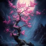 Moonlight Peach Tree — Diamond Painting Kit design