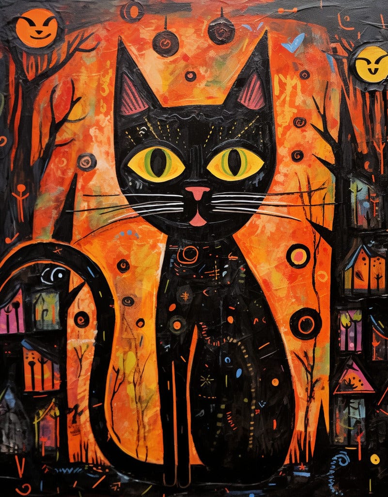 Cat in Orange — Diamond Painting Kit design